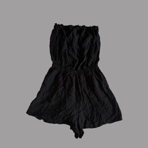 Black strapless romper